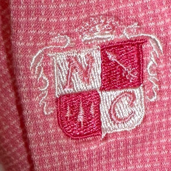 Peter Millar Pink Small Print Patterned Short Sleeve Golf Polo in Size XL - Picture 6 of 7